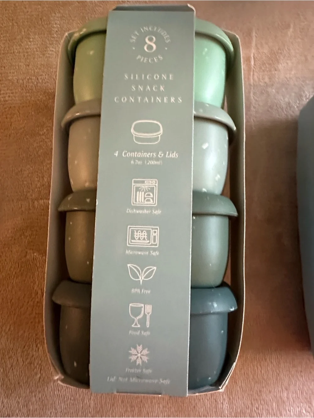 The Spring Shop Silicone Snack Containers - Teal & Sage Set